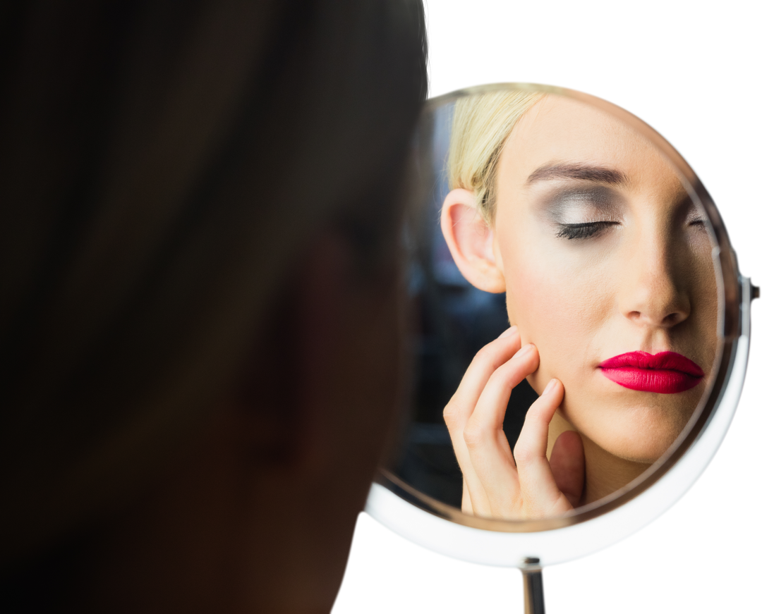 Transparent Reflection Of Woman With Glamorous Makeup In Mirror - Download Free Stock Images Pikwizard.com