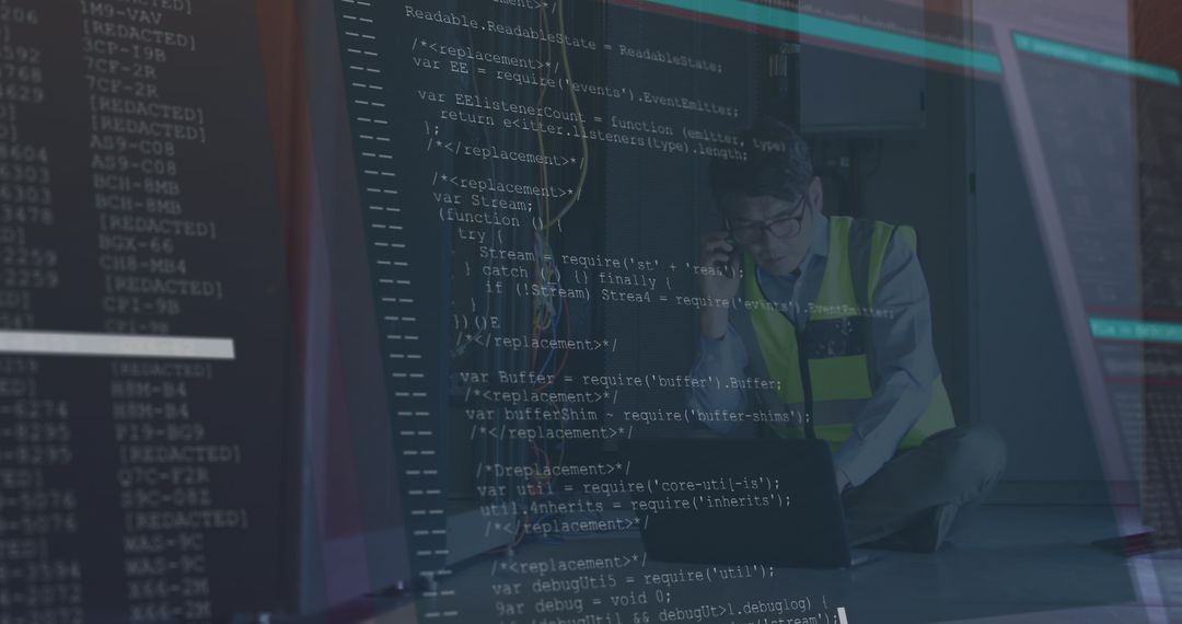 Innovative Asian IT Professional Managing Data in Server Room