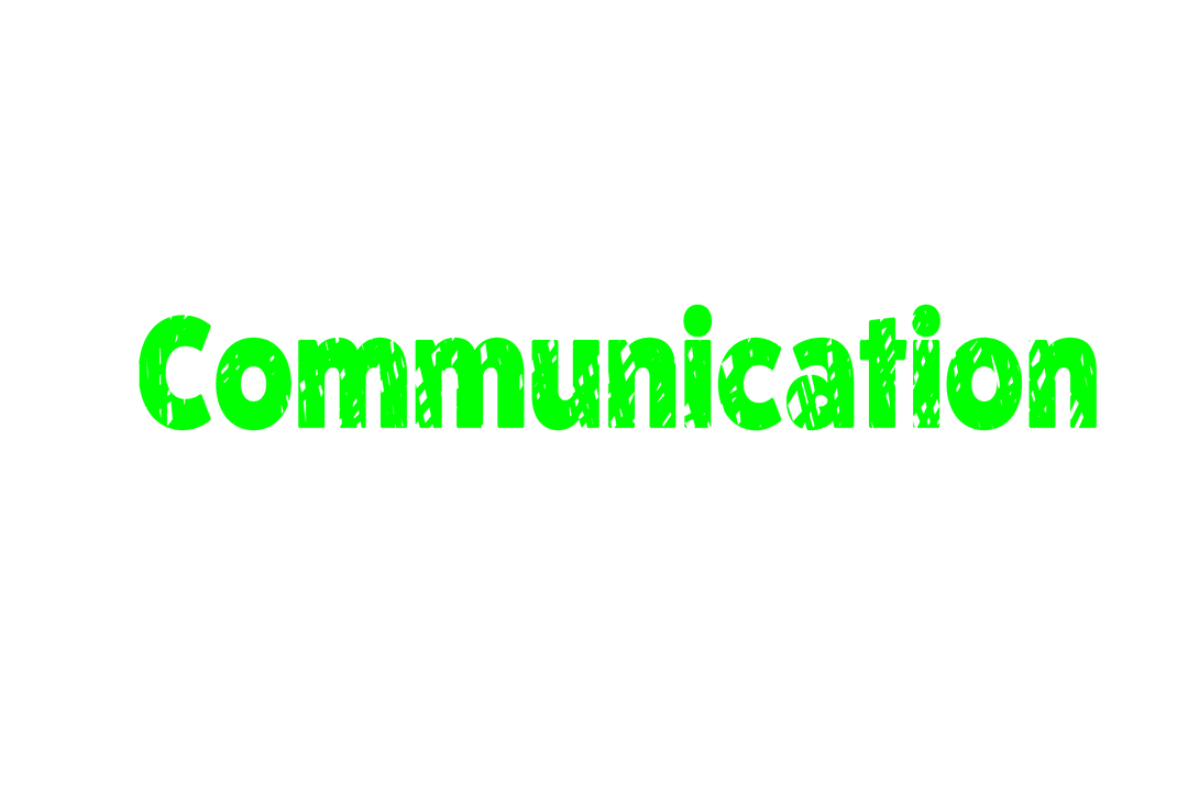 Green Communication Text on Transparent Background