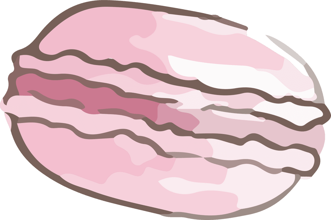 Pink Macaron Cookie Illustration on Transparent Background