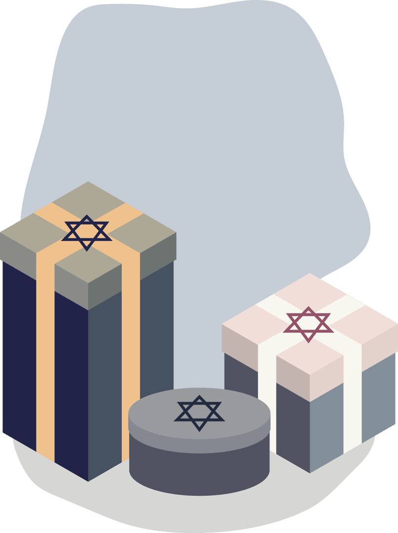 Transparent Stylized Gift Boxes with Star Decorations