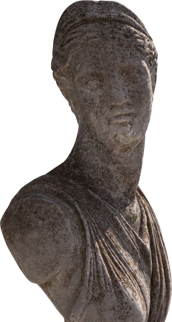 Weathered Classical Female Bust Sculpture on Transparent Background - Download Free Stock Images Pikwizard.com