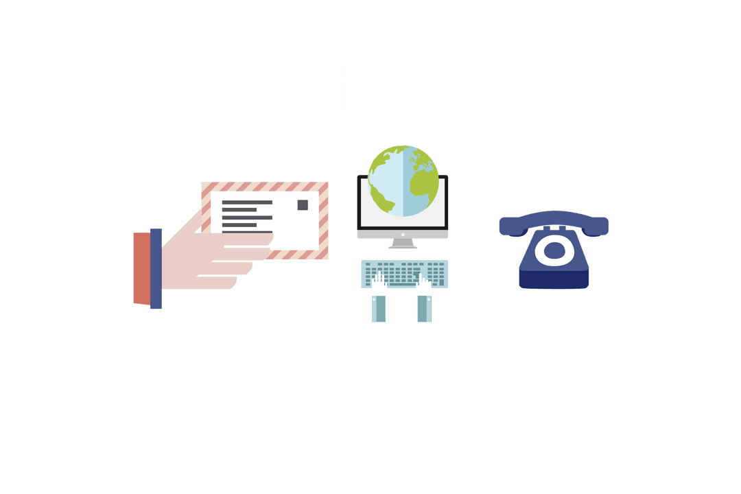 Contact Us Concept on Transparent Background Digital Design