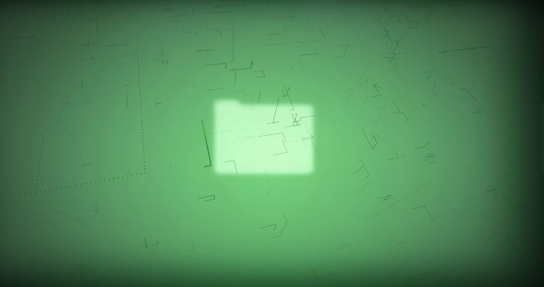 Abstract Digital Interface with glowing Green Geometric Patterns