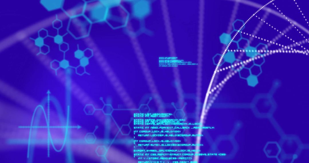 Futuristic Digital DNA Helix with Data Connections