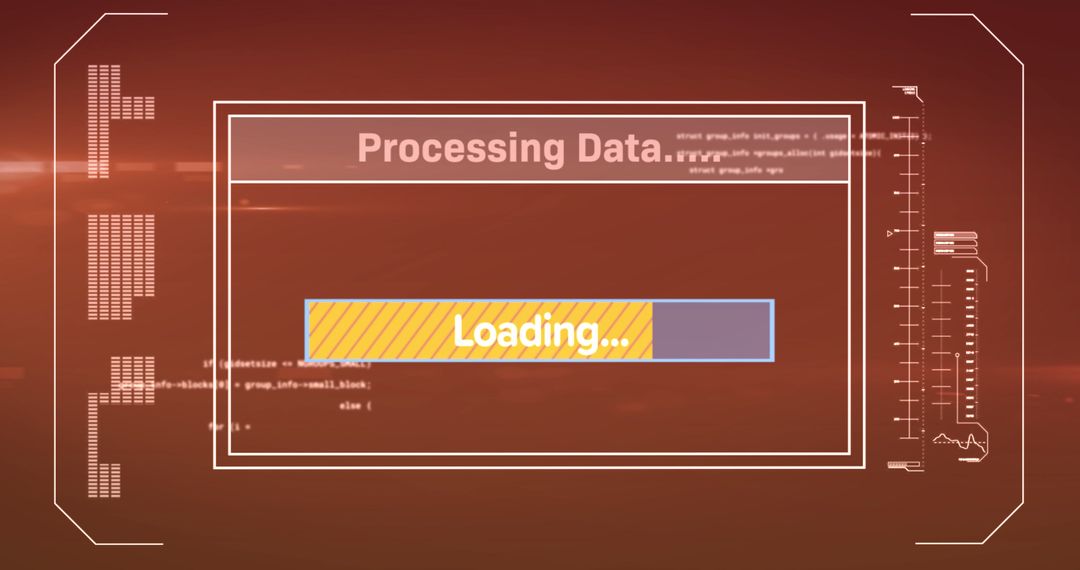 Futuristic Data Processing Interface with Loading Bar - Free Images, Stock Photos and Pictures on Pikwizard.com