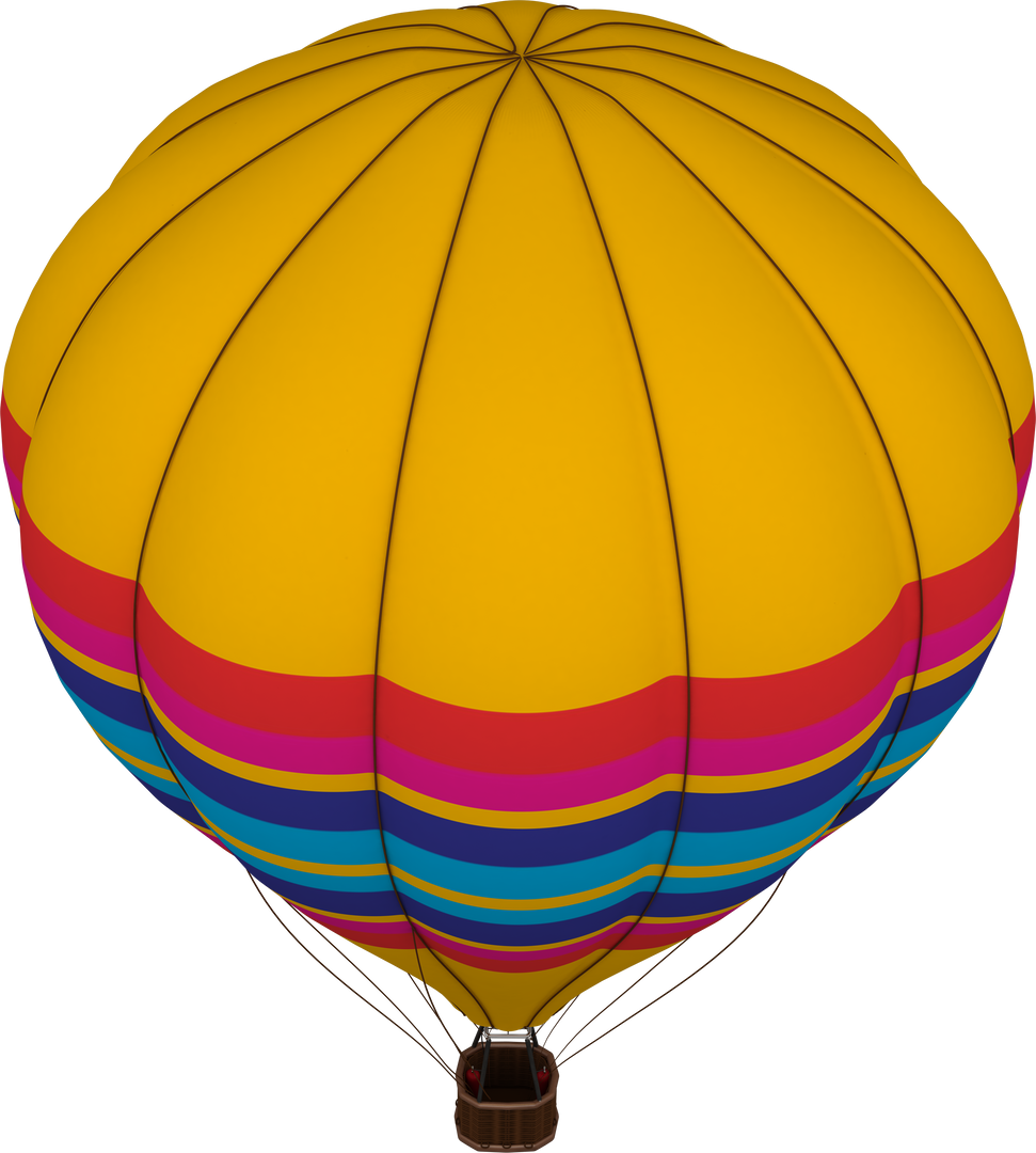 Transparent Yellow Hot Air Balloon with Colorful Stripes Isolated  - Download Free Stock Images Pikwizard.com