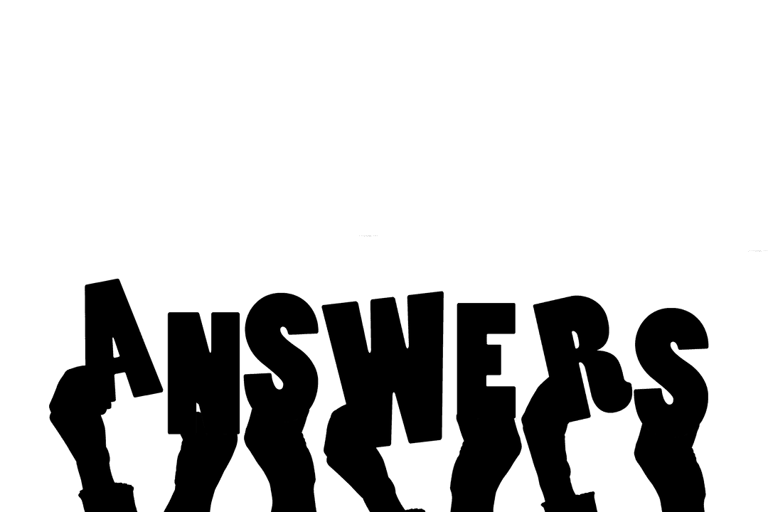 Silhouette Hands Holding Answers Text Illustration Transparent