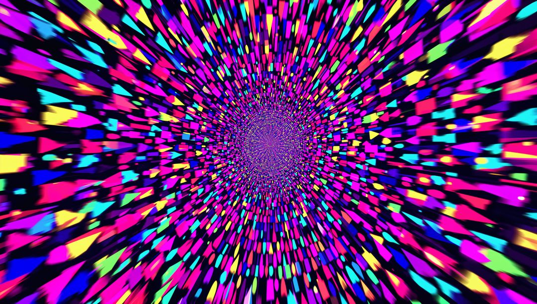 Vibrant Multicolored Optical Illusion with Trapezoidal Shapes