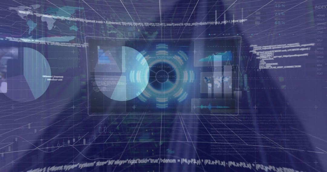 Interactive Financial Data Analytics Over Office Building Background