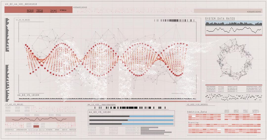 digital interface visualizing dna and data patterns - Free Images, Stock Photos and Pictures on Pikwizard.com