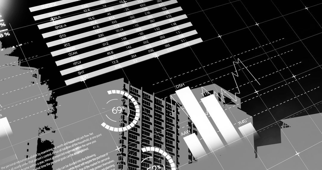 Financial Data Processing and Digital Interface in Cityscape
