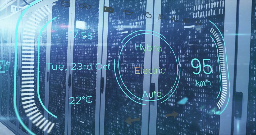 Electric Car Data Visualization on Server Backdrop