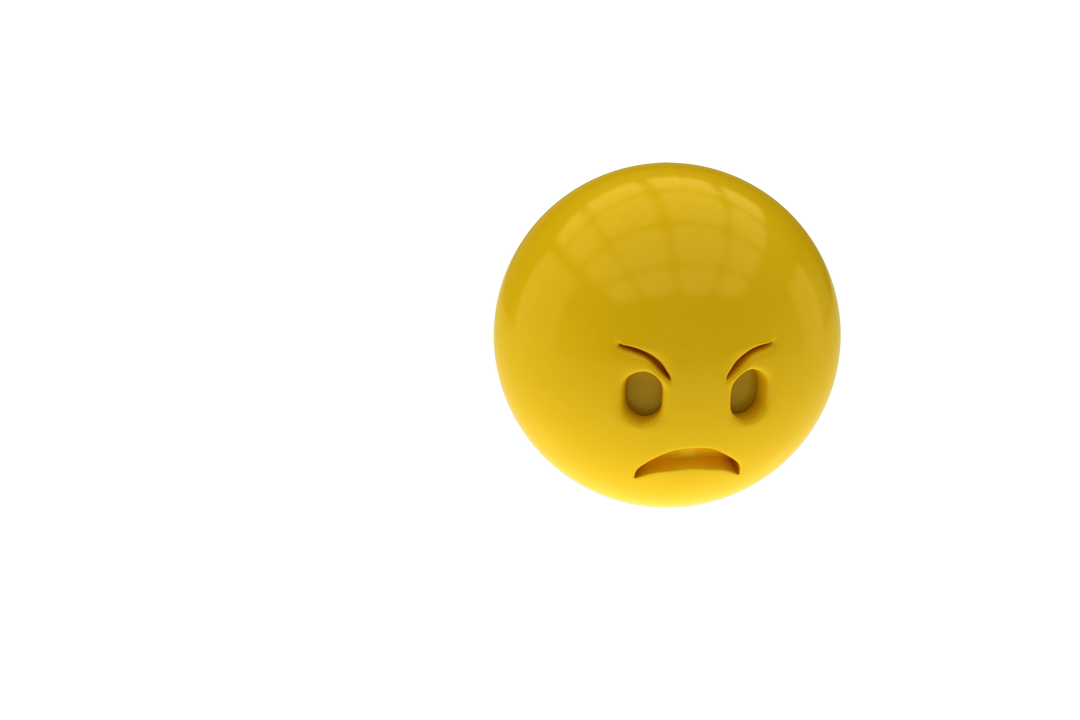 3D Rendering of Angry Emoticon Isolated on Transparent Background - Download Free Stock Images Pikwizard.com