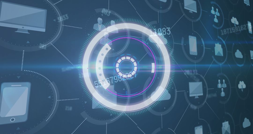 Futuristic Interface with Digital Communication Icons