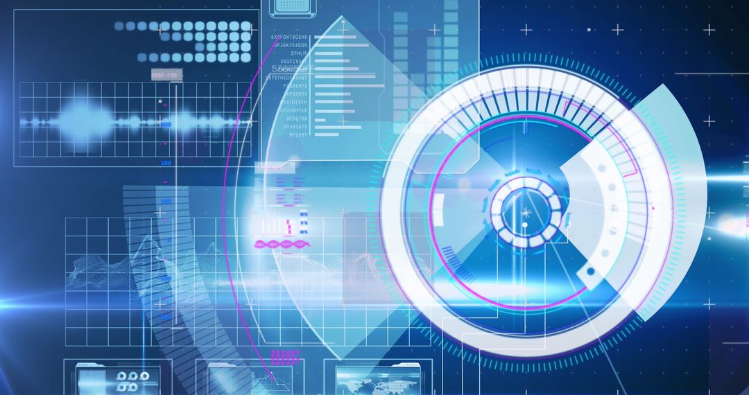 Futuristic Data Interface with Arc Target Elements