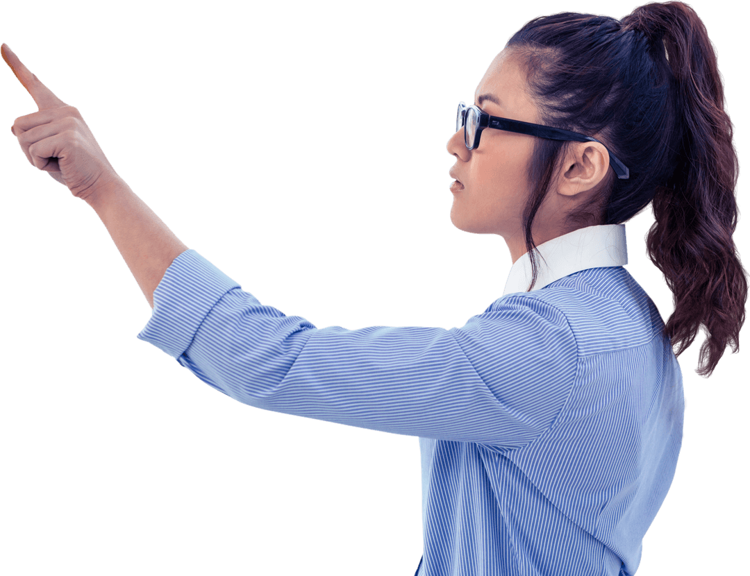 Businesswoman with More Transparent Ambition Points Forwards