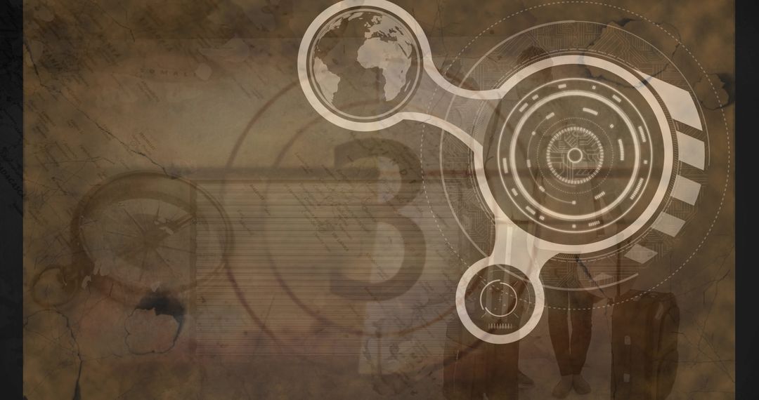 Technological Countdown with Digital Interface Elements