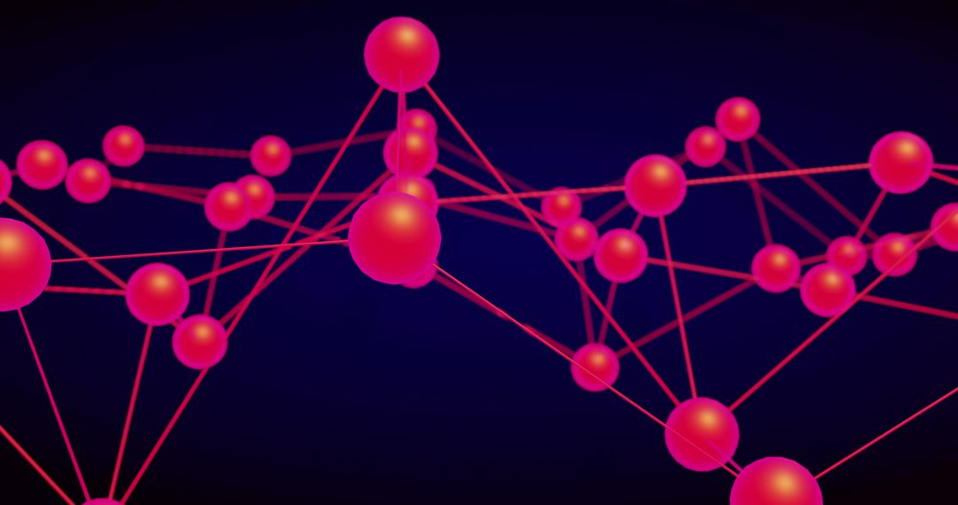 Abstract Neon Network Connections on Dark Background