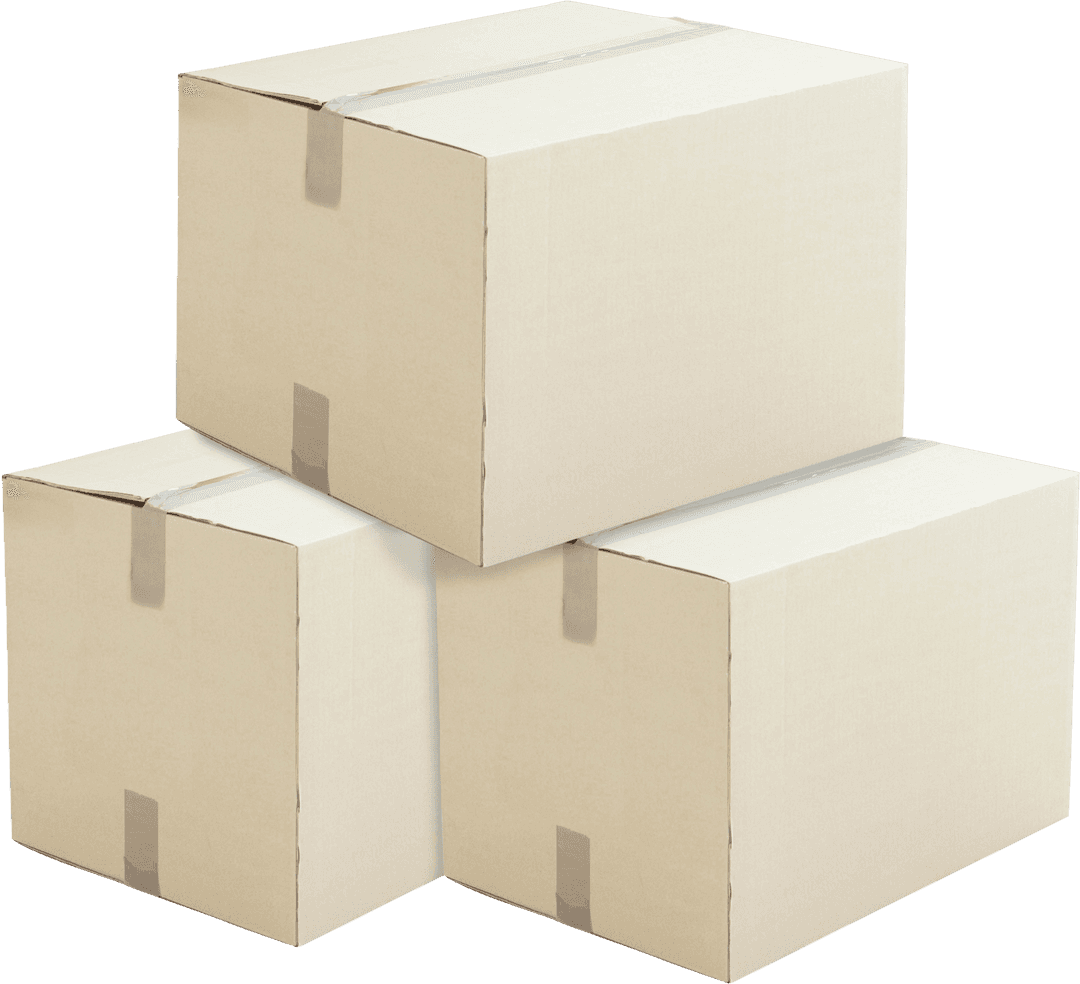 Three Packed Cardboard Boxes on Transparent Background - Download Free Stock Images Pikwizard.com