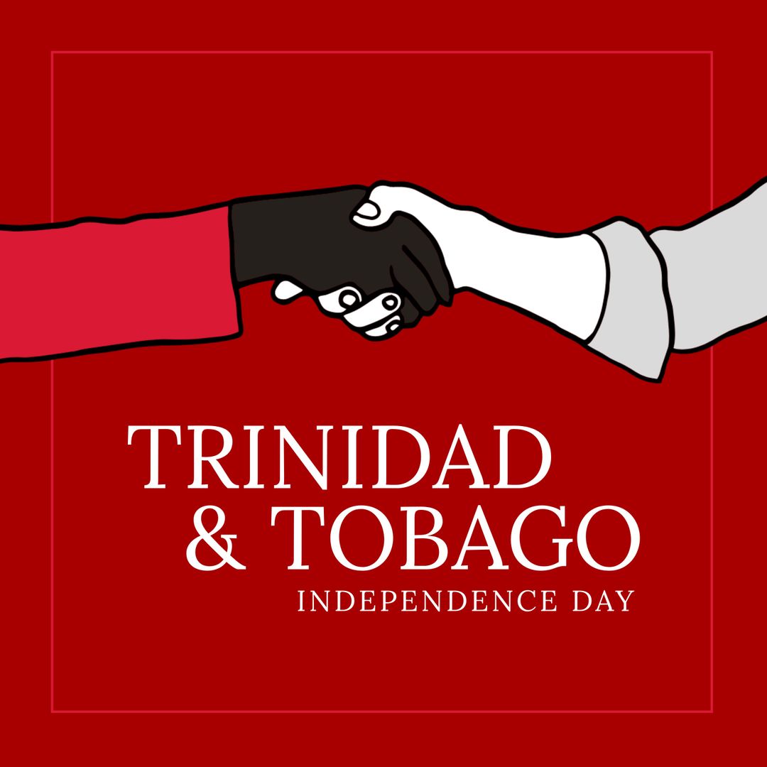 Cropped Hands Shaking Trinidad & Tobago Independence Celebration