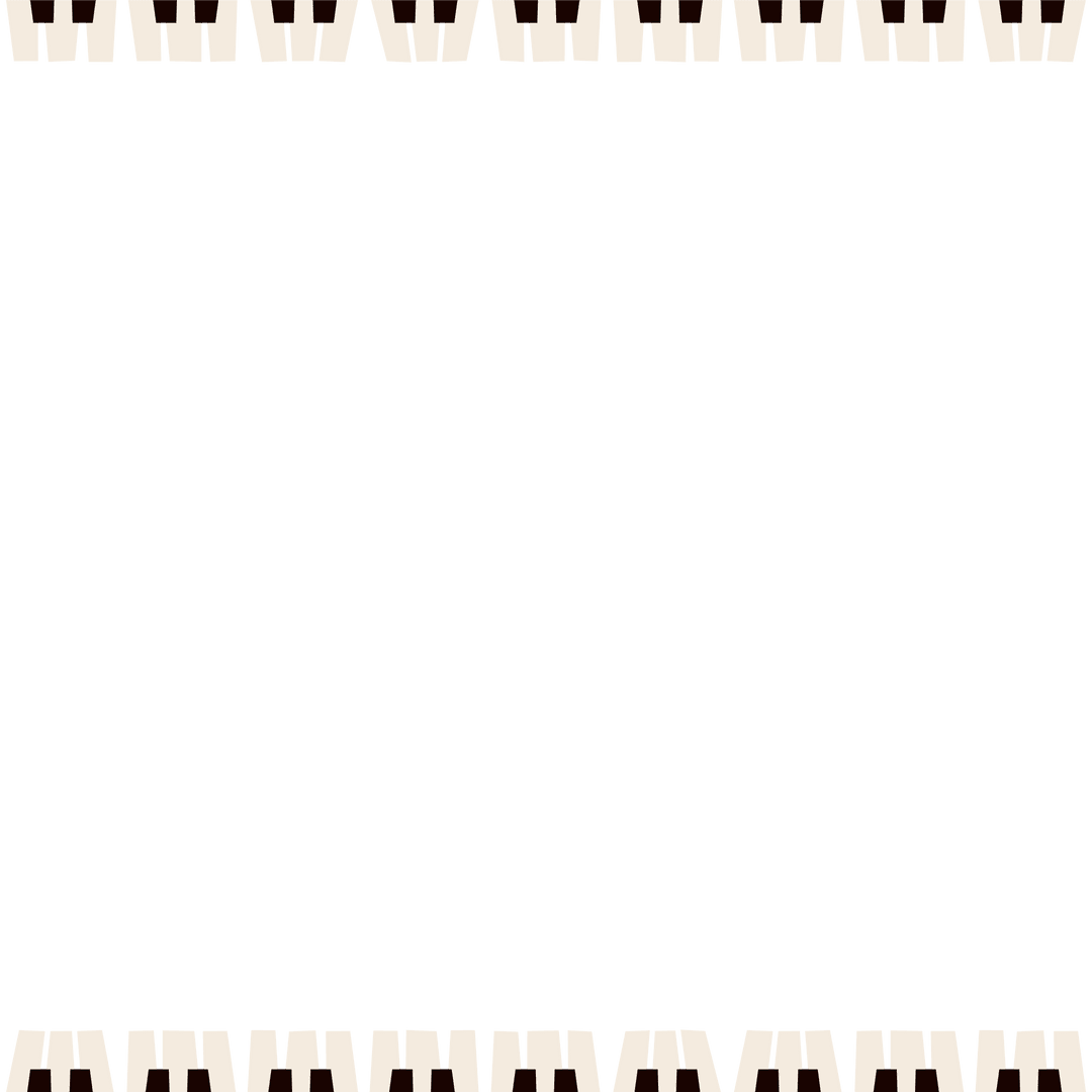 Transparent Border with Abstract White Black Key Design