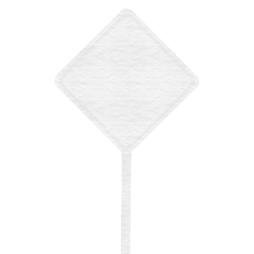 Transparent Blank Road Sign for Custom Creativity