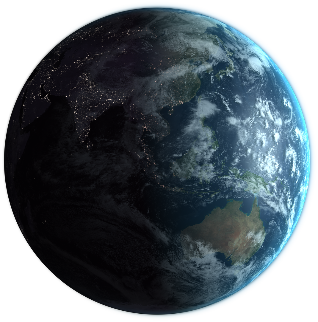 Stunning Transparent View of Earth's Day-Night Transition with Glowing City Lights - Download Free Stock Images Pikwizard.com