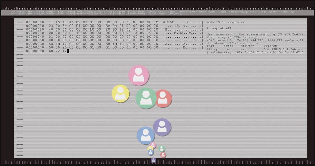 Digital Networking Icons on Computer Screen Data Interface
