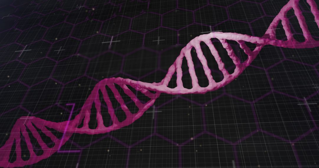 Digital DNA Strand with Scientific Interface Overlay