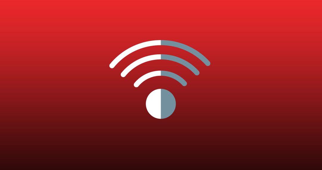 WiFi Icon on Red Gradiented Background Representing Connection and Communication - Free Images, Stock Photos and Pictures on Pikwizard.com