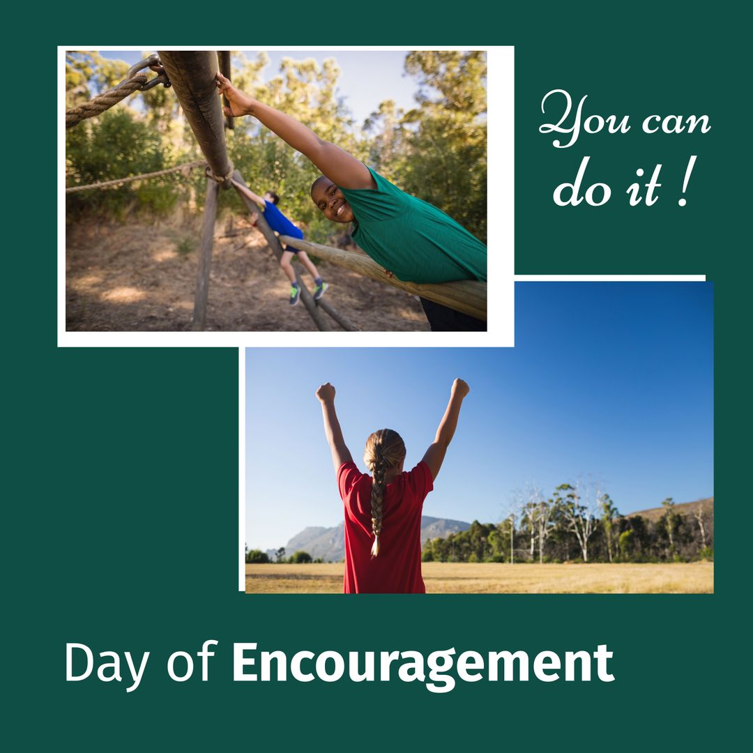 Children Climbing and Celebrating Day of Encouragement