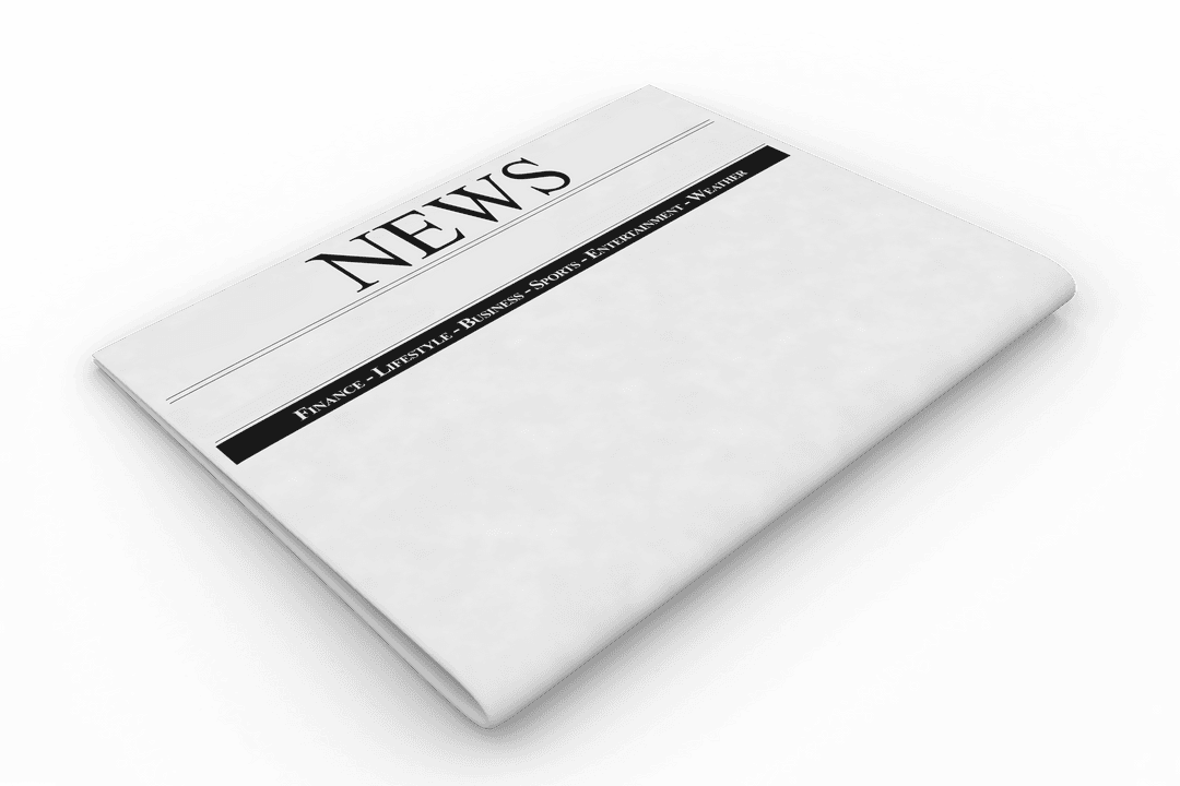 Transparent Background Black and White Newspaper Illustration
