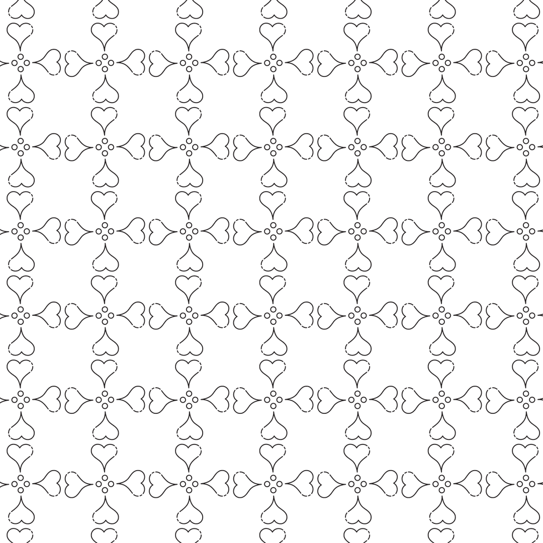 Stylish Black Heart Pattern on Transparent Background