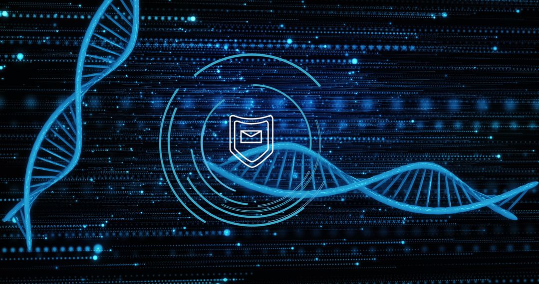 Futuristic DNA Strand and Data Security Visualization