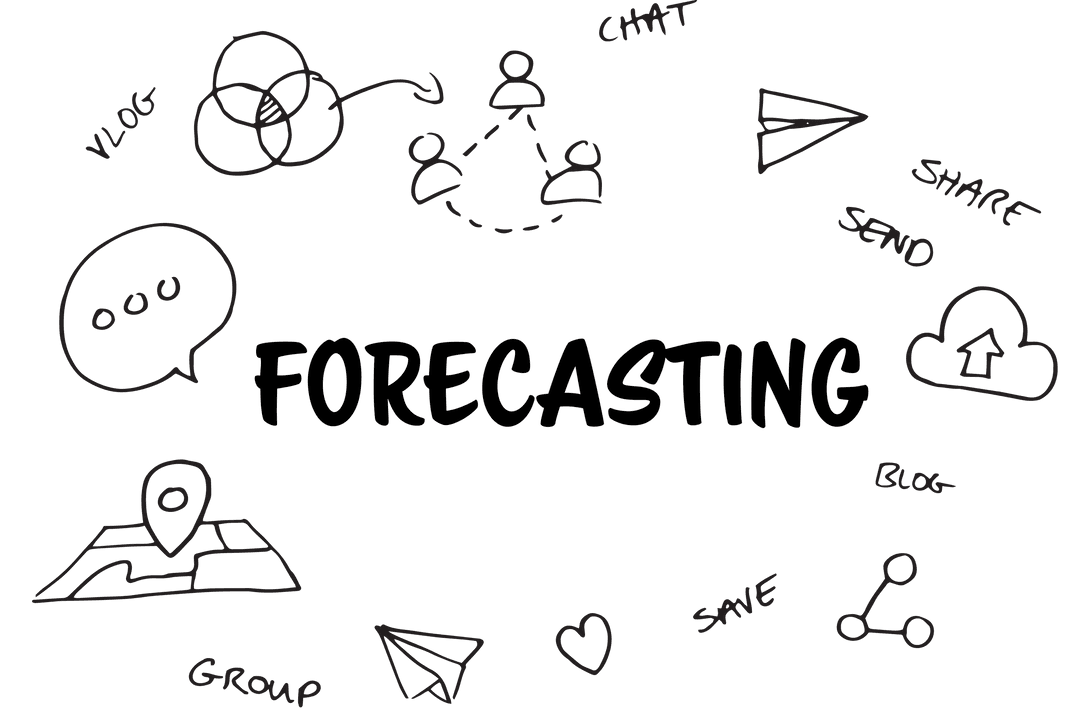 Forecasting Icons Illustration on Transparent Background