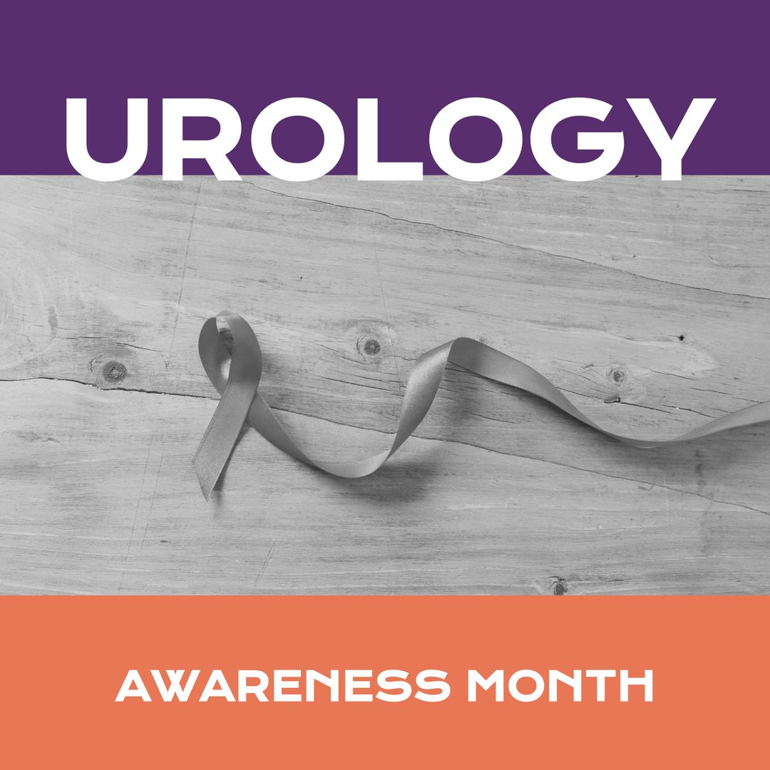 Urology Awareness Ribbon on Wooden Surface for Health Campaign