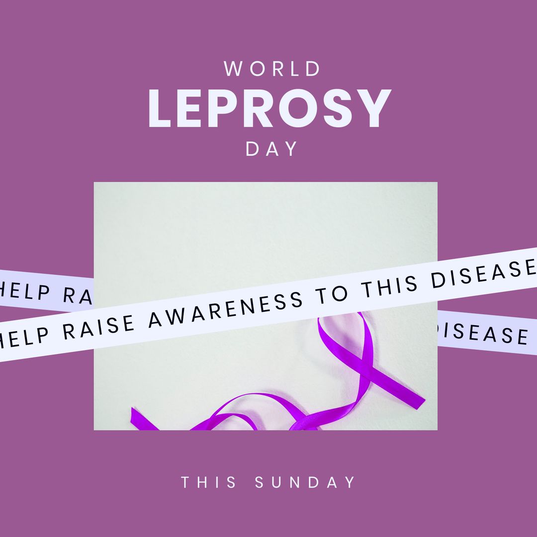 World Leprosy Day Awareness with Purple Ribbon