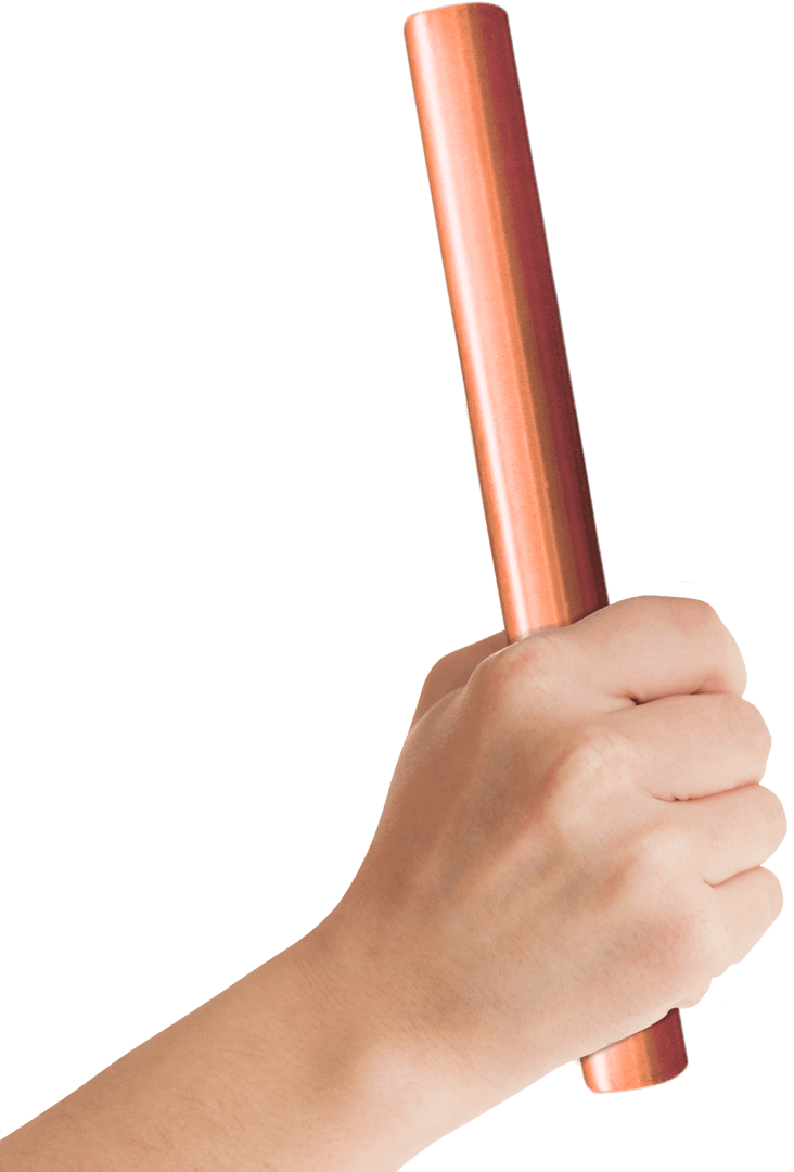 Hand Grasping Baton in Competition on Transparent Background
