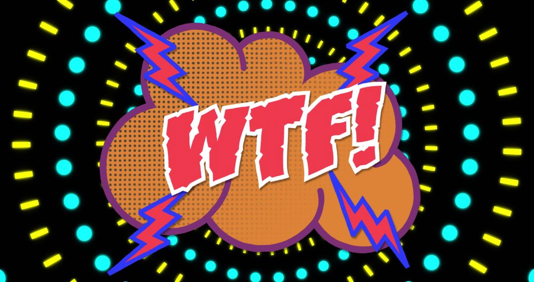 Colorful Retro Pop Art WTF Comic Design