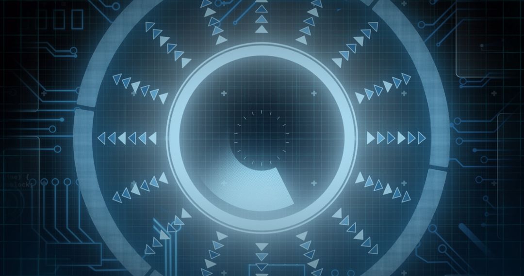 Futuristic Data Processing Interface with Digital Scanner