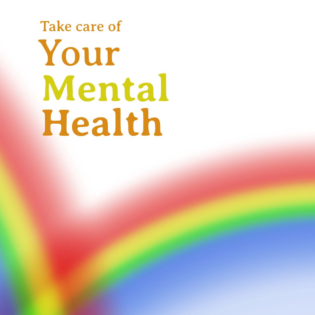 Mental Health Advocacy Graphic with Rainbow Colors