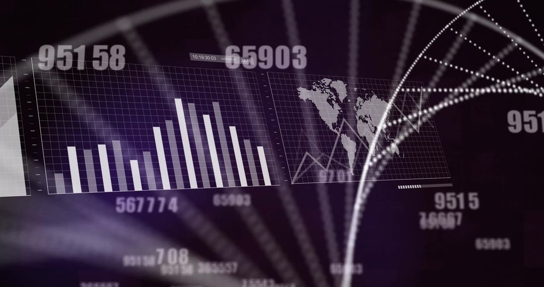 DNA Strand Overlaying Digital Global Data Graphs