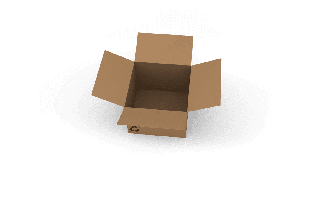 Transparent Open Cardboard Box with Recycling Symbol in 3D - Download Free Stock Images Pikwizard.com