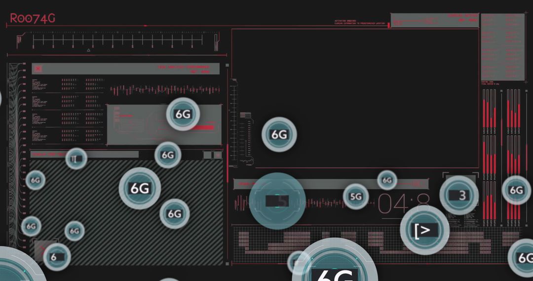 Futuristic Interface Displaying 6G Technology Symbol