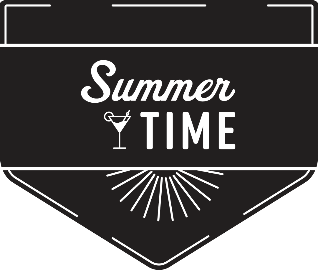 Transparent Summer Vacation Time Sign with Text on Black Background