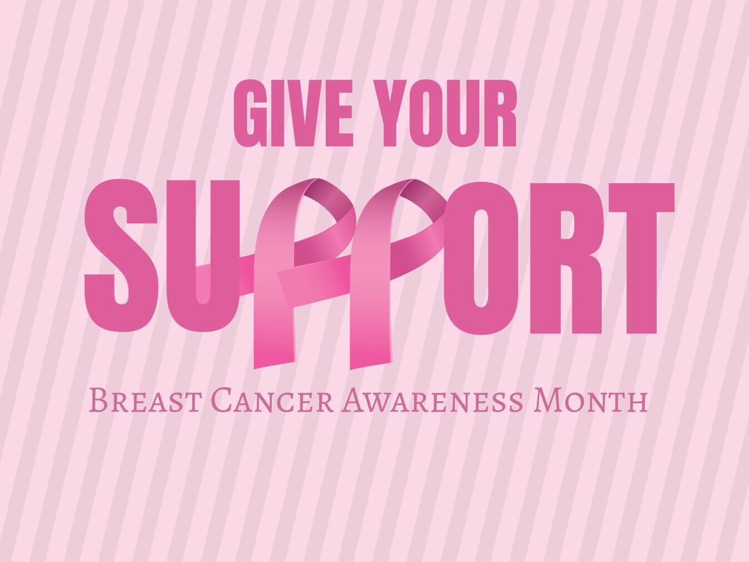 Breast Cancer Awareness Month Support Banner with Pink Ribbon - Download Free Stock Templates Pikwizard.com