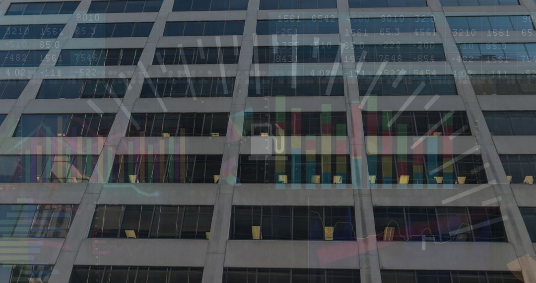 Financial Graphs and Office Building for Global Economic Visualization