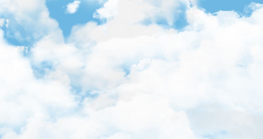 Serene Sky with Fluffy White Clouds