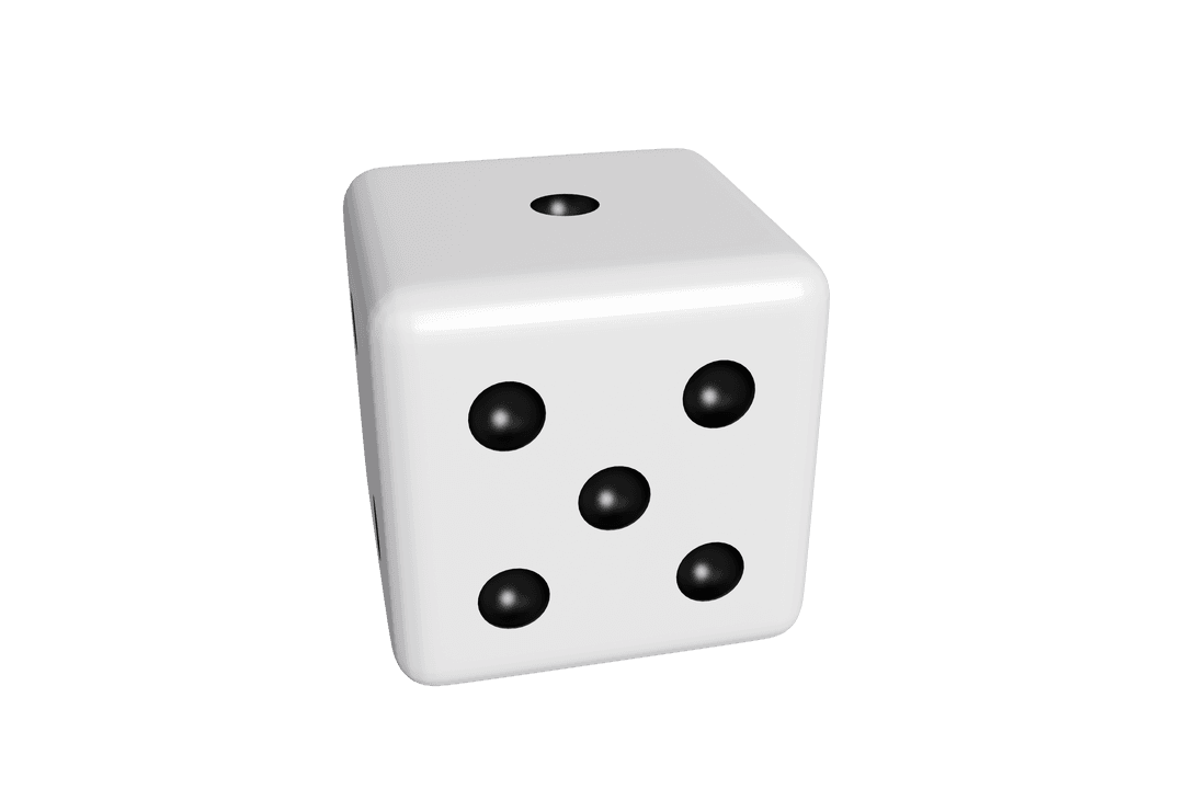 Transparent Single White Dice with Black Dots Isolated 3D Render - Download Free Stock Images Pikwizard.com